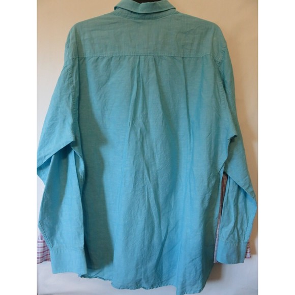 Tommy Bahama Lot 2 Linen/Cotton Blend L/S Button Down Shirt Men Sz L-Sz 16 34-35 - Picture 8 of 12